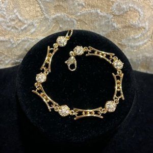 SWAROVSKI Gold and Rhinestone Link Bracelet